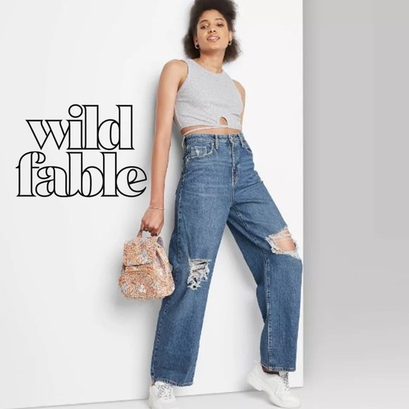wild fable Denim - WILD FABLE HIghest Rise Baggy Distressed Jean NEW WITH TAG!